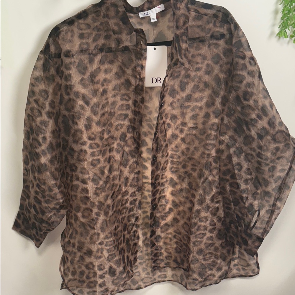 DR2 Brown Animal Print Blouse